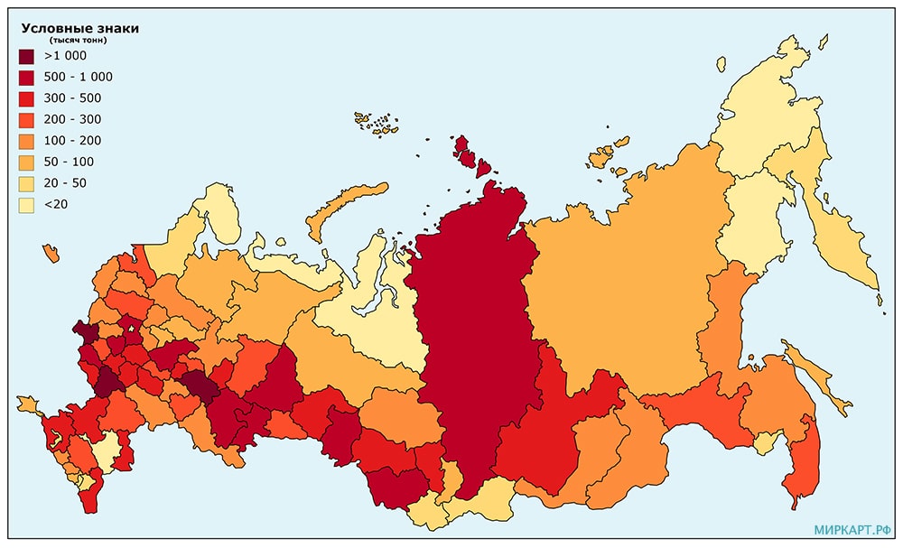 Карта России урожай картофеля по регионам